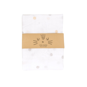 maxi-lange bébé mixte fille garçon blanc à pois en coton bio oekotex