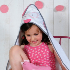 Sortie de bain enfant grande taille blanche Hibou
