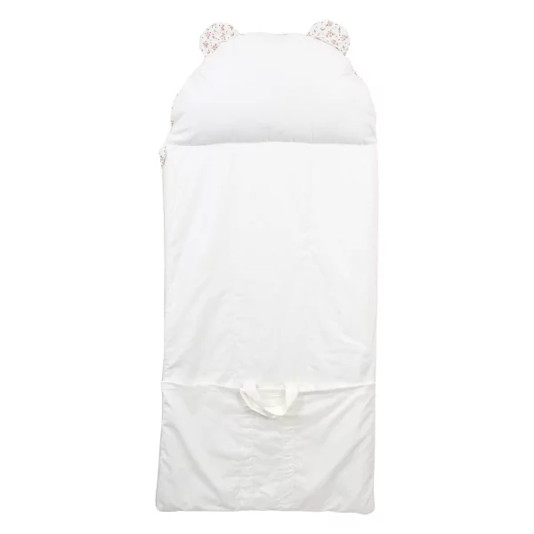 sac de couchage enfant maternelle fleurs roses thais coton bio avec oreiller intégré