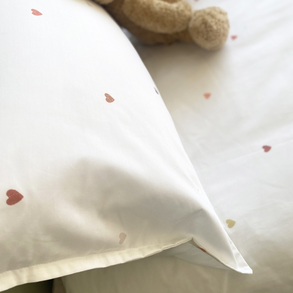 P'tit Basile Parure De Lit Bébé Housse Couette 100x140 + Taie 40x60 - 100% Coton Bio Rouille - Pour Lit Barreaux