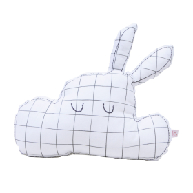 Coussin Lapinuage - carreaux gris
