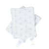 lingettes bébé en tissu lavable et réutilisable gaze de coton et éponge écru motif étoiles taupes coton bio et oekotex