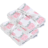 lingettes bébé en tissu lavable et réutilisable gaze de coton et éponge motif pomme rose coton bio et oekotex