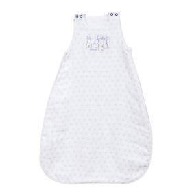 Gigoteuse été légère en lange blanche mixte fille garçon tog 0,5 motif lapin pompom en coton bio oekotex