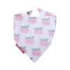 Bavoir bandana bébé fille blanc motif pomme rose fermeture pressions en coton bio oekotex