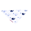 Bavoir bandana bébé mixte garçon fille blanc motif baleine bleu fermeture pressions en coton bio oekotex