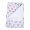 Cape de bain bébé fille en lange blanche motif Pomme d'amour rose en coton bio oekotex
