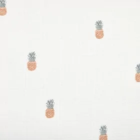 couverture bébé double-gaze en coton bio imprimée ananas