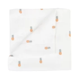 couverture bébé double-gaze en coton bio imprimée ananas