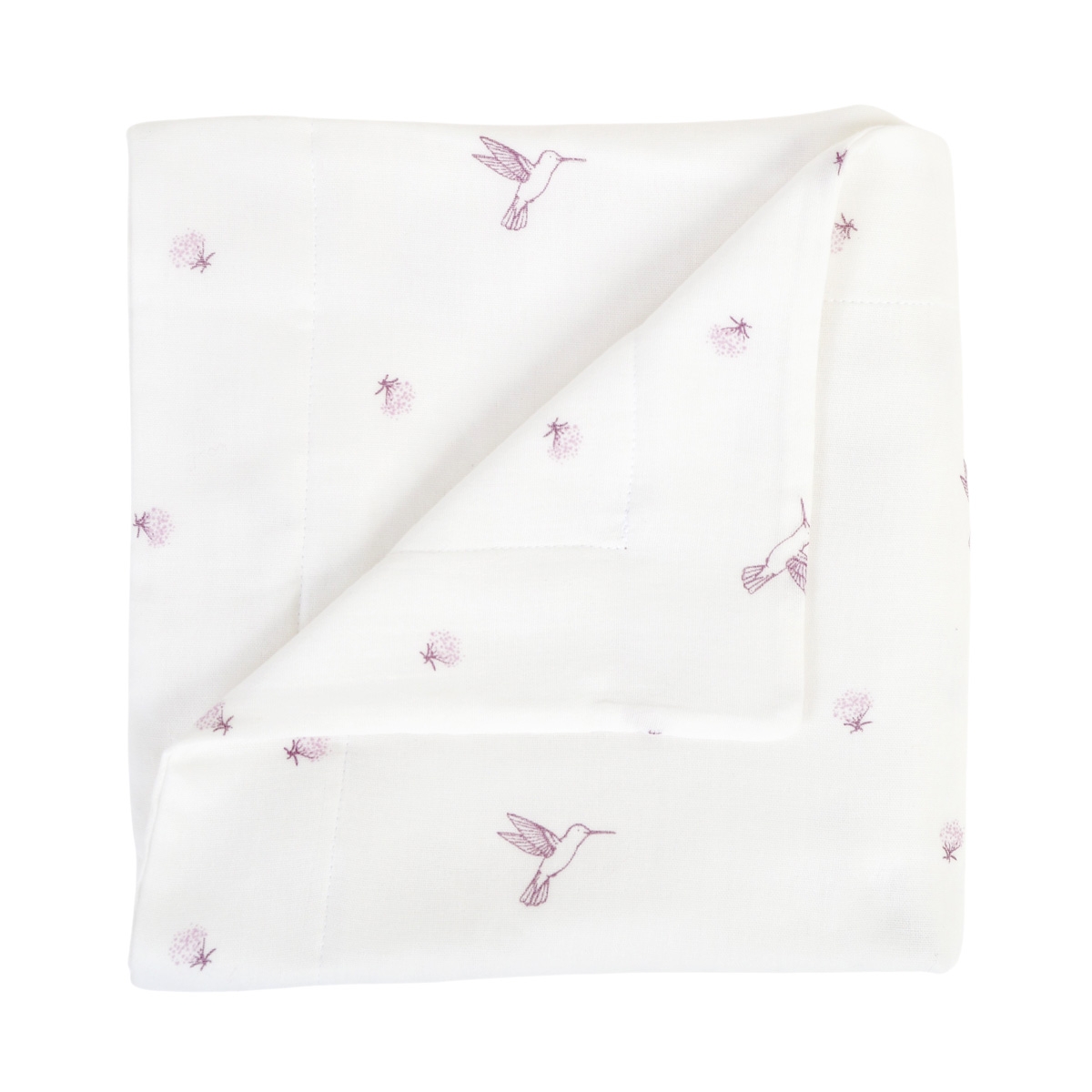 Couverture bébé fille en double-gaze Colibri