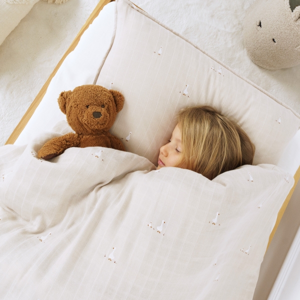 Parure de lit gaze de coton bébé 100x140 cm Nils Little Crevette