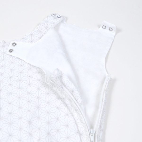 Gigoteuse été légère en lange blanche mixte fille garçon tog 0,5 motif lapin pompom en coton bio oekotex