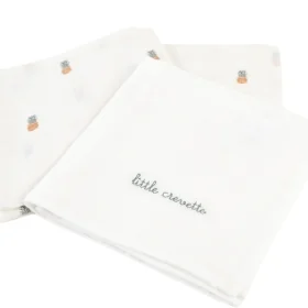 lot de 3 langes bébé en gaze de coton bio imprimé ananas