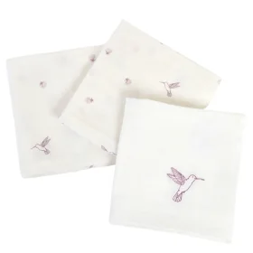 lot de 3 langes en gaze de coton motif colibri