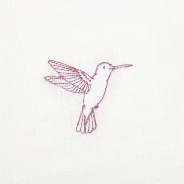 lot de 3 langes en gaze de coton motif colibri