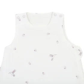 gigoteuse ete bebe gaze de coton bio motif colibri parme