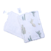 lingettes bébé en tissu lavable et réutilisable gaze de coton et éponge motif cactus verts coton bio et oekotex