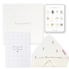 Coffret cape de bain bébé en coton bio oekotex ananas