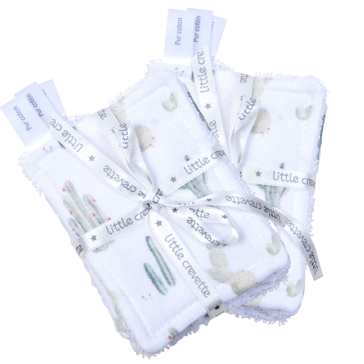 Lot de 12 lingettes lavables Cactus