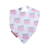 lot de 2 Bavoirs bandana bébé fille blanc motif pomme rose et fleurs fermeture pressions en coton bio oekotex