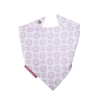 lot de 2 Bavoirs bandana bébé fille blanc motif pomme rose et fleurs fermeture pressions en coton bio oekotex