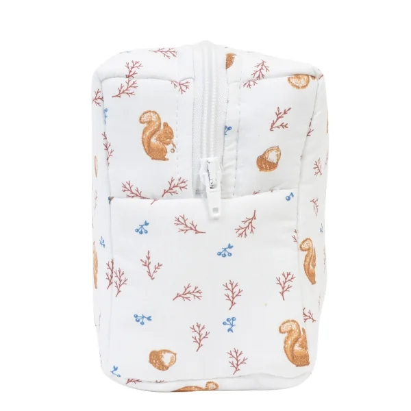 trousse de toilette enfant imperméable format rectangle imprimé écureuil