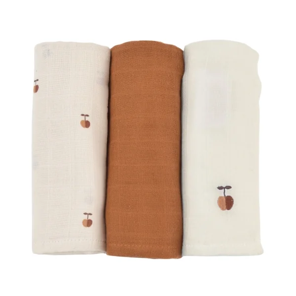 Lot de 3 langes bébé coton bio* Pom Pouce