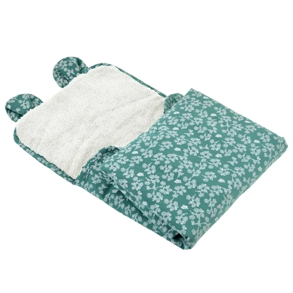 tapis à langer de voyage imperméable coloris vert sapin en coton bio