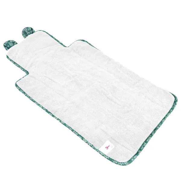 tapis à langer de voyage imperméable coloris vert sapin en coton bio