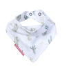 Bavoir bandana bébé mixte garçon fille blanc motif cactus fermeture pressions en coton bio oekotex