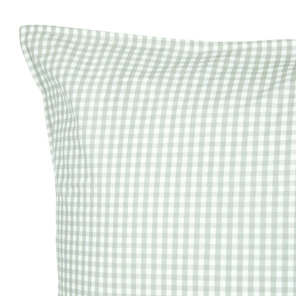 parure de lit bébé vichy vert housse de couette et taie rectangle en coton bio