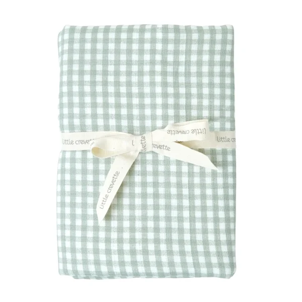 maxi-lange bébé en coton bio imprimé vichy vert thème Olive