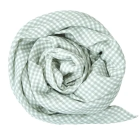 maxi-lange bébé en coton bio imprimé vichy vert thème Olive