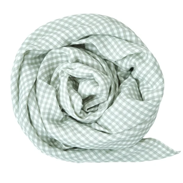 maxi-lange bébé en coton bio imprimé vichy vert thème Olive