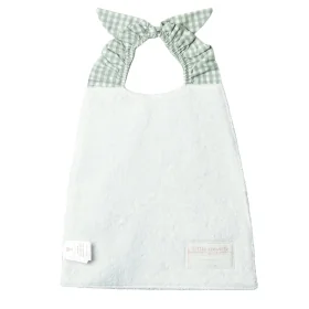 bavoir élastiqué grand taille imprimé vichy vert en coton bio