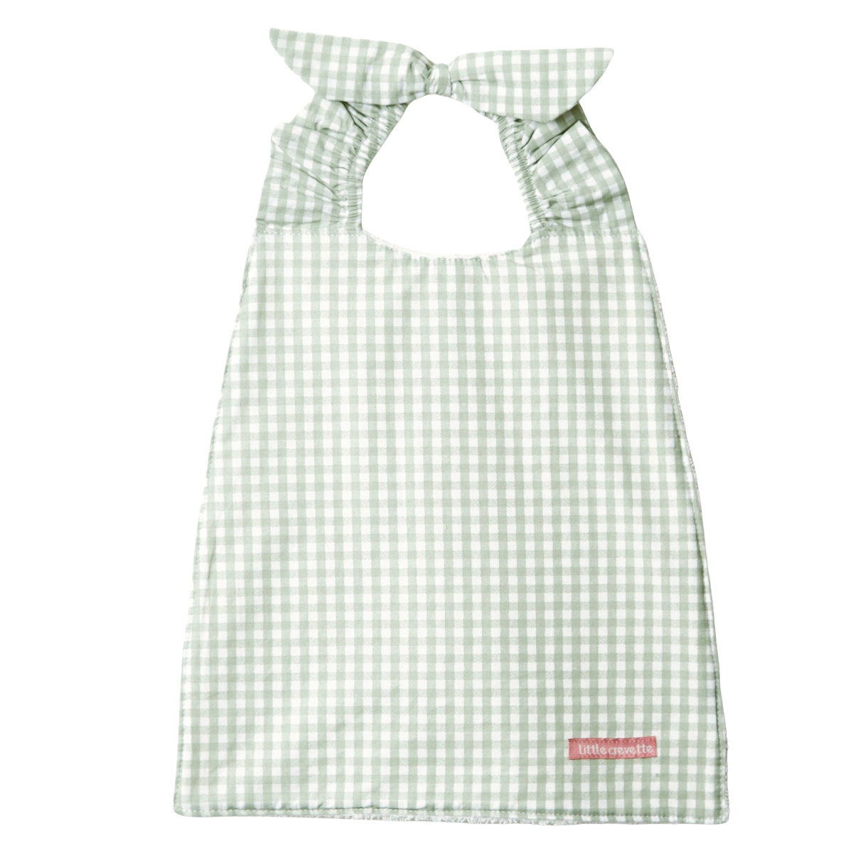 Serviette bavoir élastiquée vichy Olive