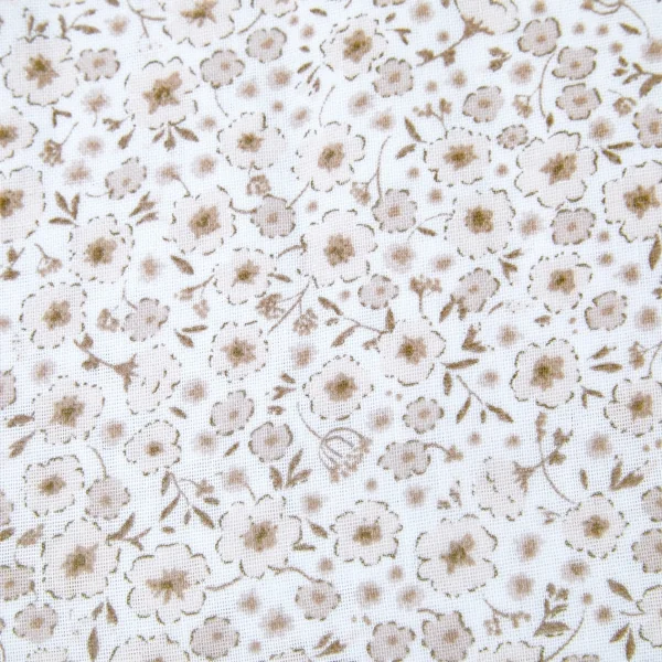 maxi-lange bébé 120x120 cm en gaze imprimée fleurs beiges et chocolat coton bio