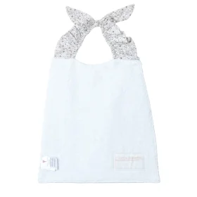 bavoir élastique fleurs beiges coton bio Lilly