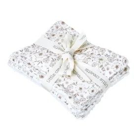 lot de 12 lingettes lavables et réutilisables en éponge et gaze de coton bio fleurs beiges Lilly