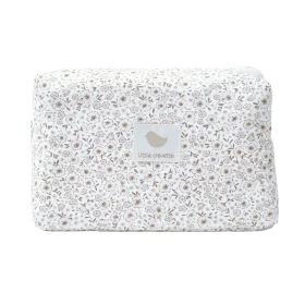 trousse de toilette enfant imperméable motif fleurs beiges