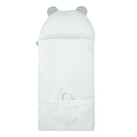 sac de couchage enfant avec oreiller intégré motif vichy vert sauge