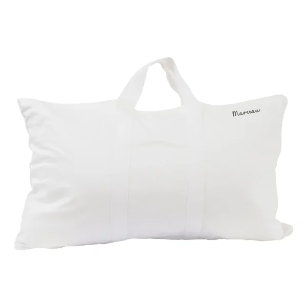 sac de couchage enfant avec oreiller intégré motif vichy vert sauge personnalisé au prénom