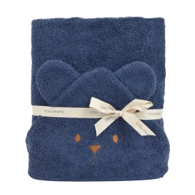 cape de bain bébé bleu marine en coton bio