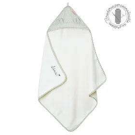 cape de bain vichy verte brodée au prénom