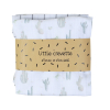Lot de 3 langes bébé mixte fille garçon blanc motif cactus en coton bio oekotex