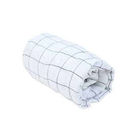 Drap-housse bébé en lange mixte garçon fille blanc à carreaux coton bio oekotex