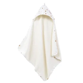 cape de bain bébé éponge coton bio motif écureuil