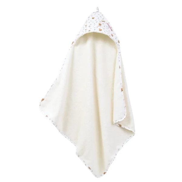 cape de bain bébé éponge coton bio motif écureuil