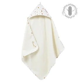 cape de bain bébé éponge coton bio capuche personnalisée au prénom avec oreilles motif écureuil
