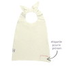 Serviette bavoir élastiqué blanc mixte fille garçon motif visage heureux joues rose en coton bio oekotex